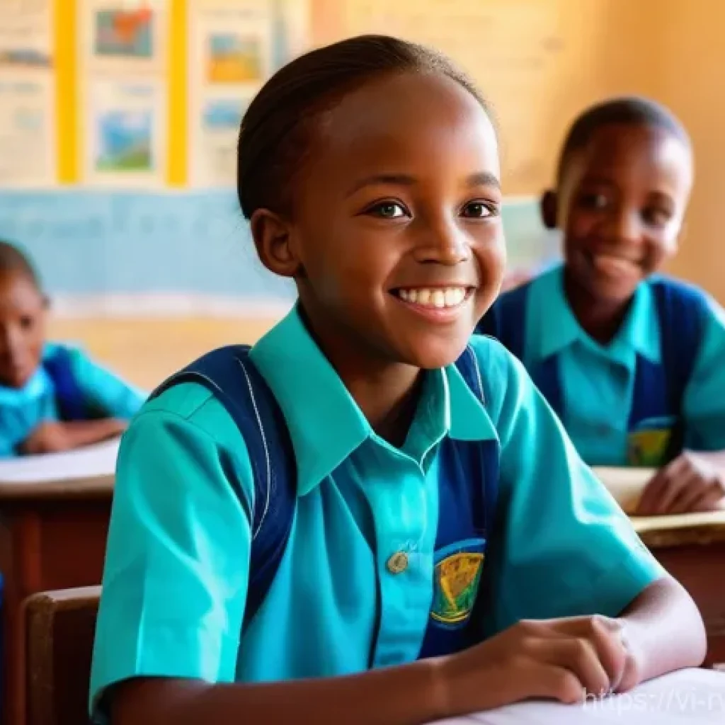 르완다의 주요 역사 교육 프로그램 - **Prompt 1: "A vibrant and inclusive Rwandan elementary school classroom. Young students, boys and g...