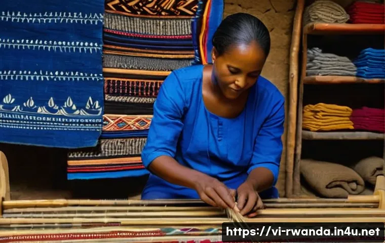 르완다 전통 직물로 만든 의류 브랜드 - A skilled Rwandan female artisan weaving traditional fabric using natural hemp and organic cotton fi...
