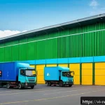Home 22 르완다의 물류 시스템 - A vibrant, detailed scene of a modern Rwandan logistics hub featuring a large, multi-functional ware...